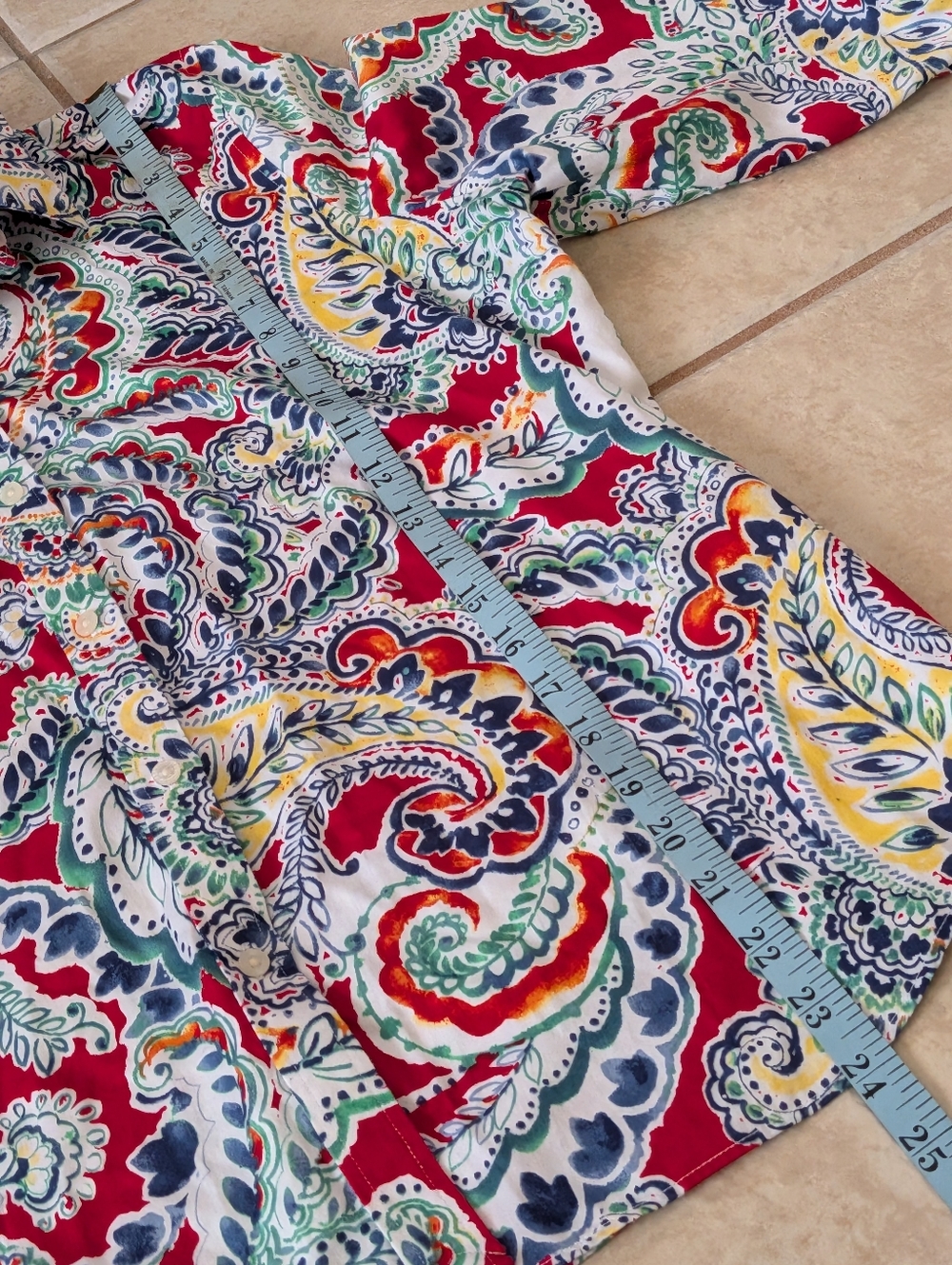 Chaps Petite No Iron Floral Button-Up Shirt Size P XL - Picture 3 of 5